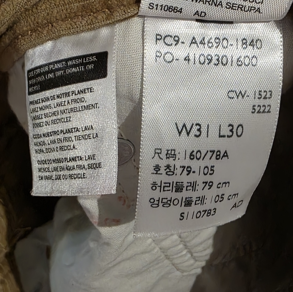 Levi's Men's Brown Corduroy Trousers Size 31/30 - Picture 4 of 4